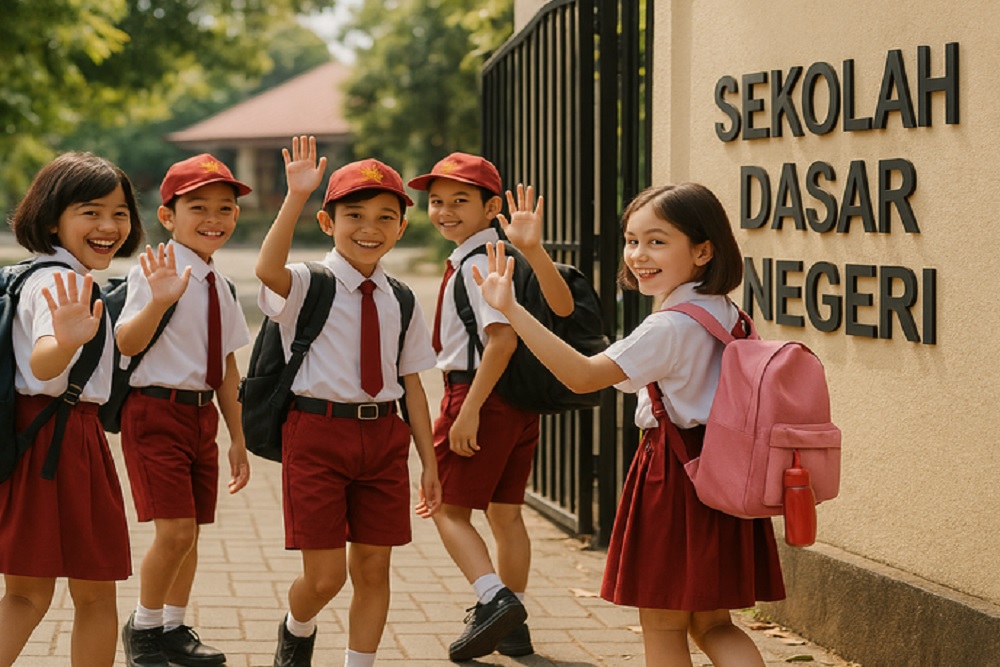 Foto ilustrasi Siswa Sekolah Dasar - Foto dibuat dengan Artificial Intelligence ChatGPT