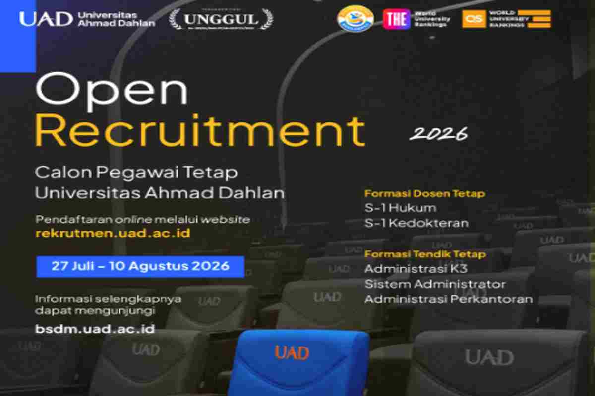 Lowongan Kerja Dosen dan Tendik di UAD Tahun 2026